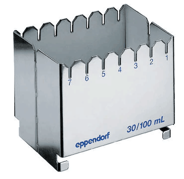 德國艾本德（Eppendorf）ReservoirRack,用于存放10mL、30mL和100mL試劑槽。最多可以放置7個試劑槽模塊或試劑槽