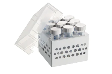 艾本德儲存盒 3 × 3, 可放置 9  個(gè) 50  mL 試管和 4  個(gè) 15  mL 試管，2  件，高 127  mm，5  英寸，聚丙烯材料，可耐受最低 -86  °C，高溫高壓滅菌，帶蓋子